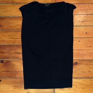 Eileen Fisher Black Cap-Sleeve Tunic Top